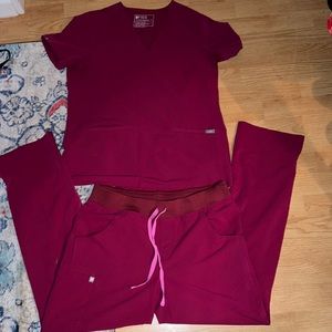 Figs Magenta Scrub Set, Size Medium, Worn once.